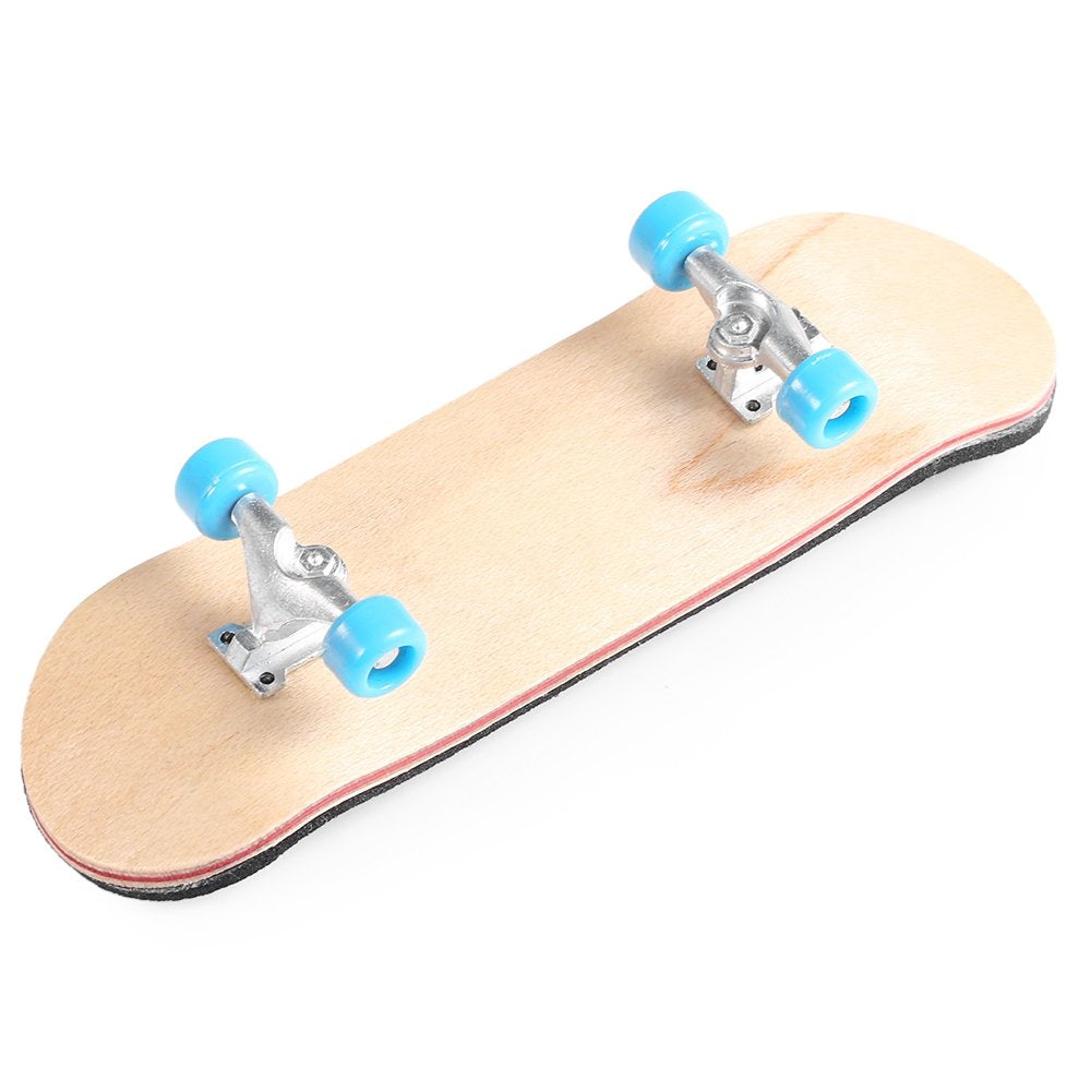 BISOZER Mini Finger Skateboard – Wooden Finger Board with Ball Bearings (1 Pack, Random Color Wheels)