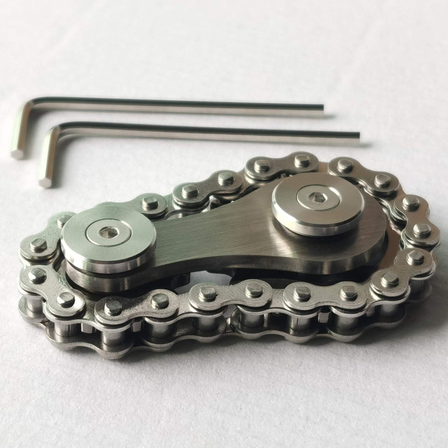 Bitopbi Sprocket Fidgets Chain – Stainless Steel Gunmetal Fidget Cube & Gear Linkage Desk Toy