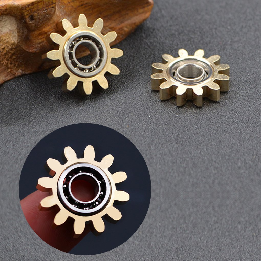 Bitopbi Pure Brass Fidget Spinner — Gears Linkage, Long Spin Time, Premium Bearings