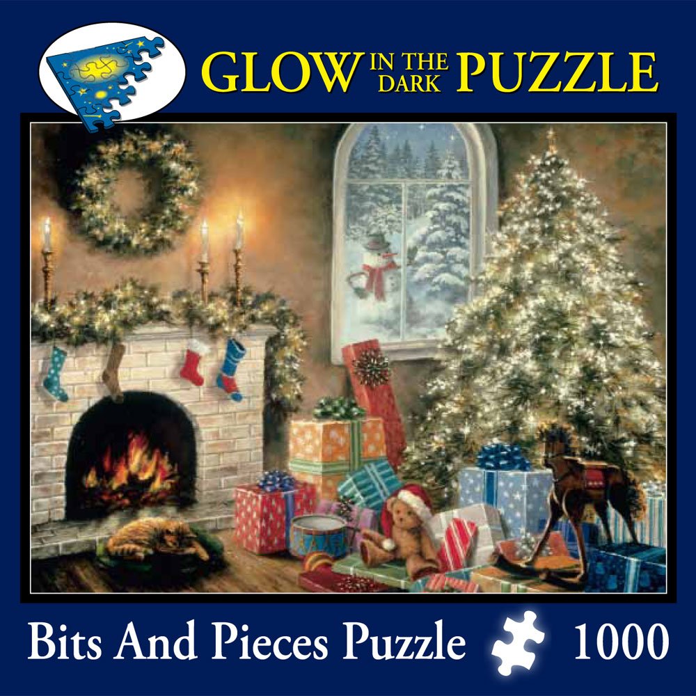 Bits and Pieces Glow in the Dark Christmas Puzzle Not a Creature Was Stirring 1000-Piece Jigsaw