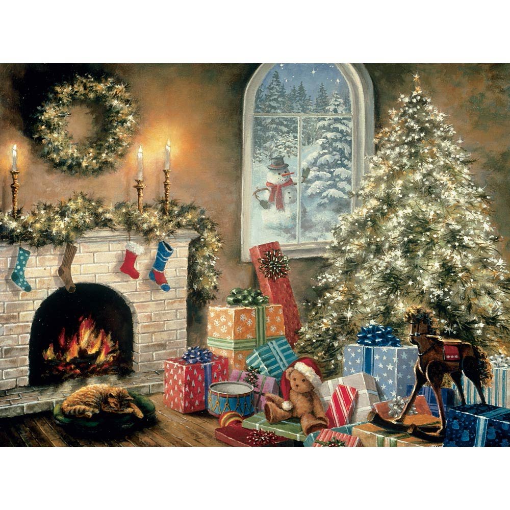 Bits and Pieces Glow in the Dark Christmas Puzzle Not a Creature Was Stirring 1000-Piece Jigsaw