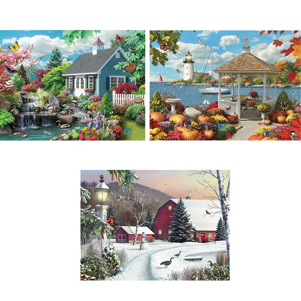 Bits and Pieces – Value Set: Three 500-Piece Nature Puzzles by Alan Giana, Completed 18 x 24 inches
