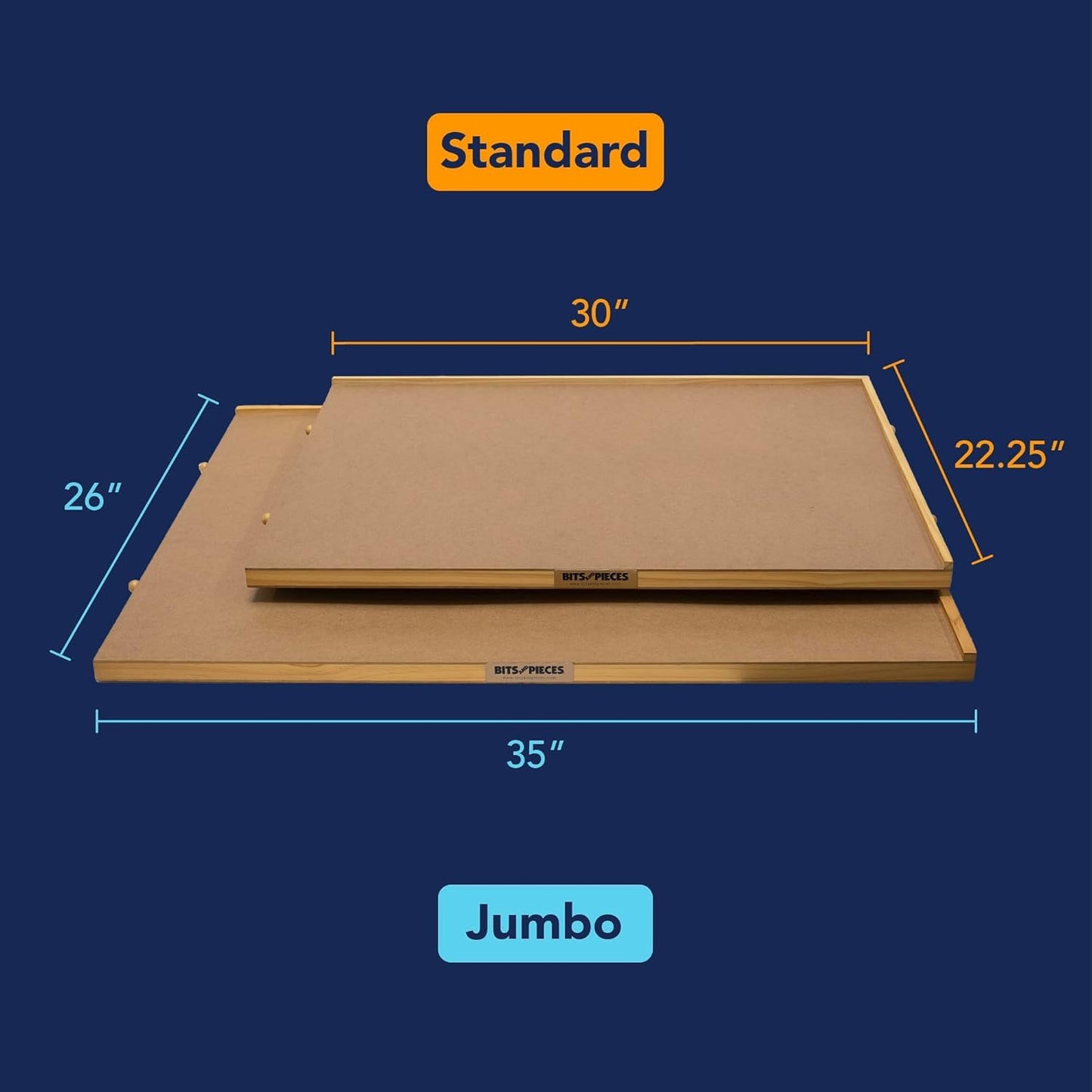 Bits and Pieces Rotating Puzzle Board with Drawers – 1000-Piece Jigsaw Puzzle Table, 22 x 30 Inches, Portable