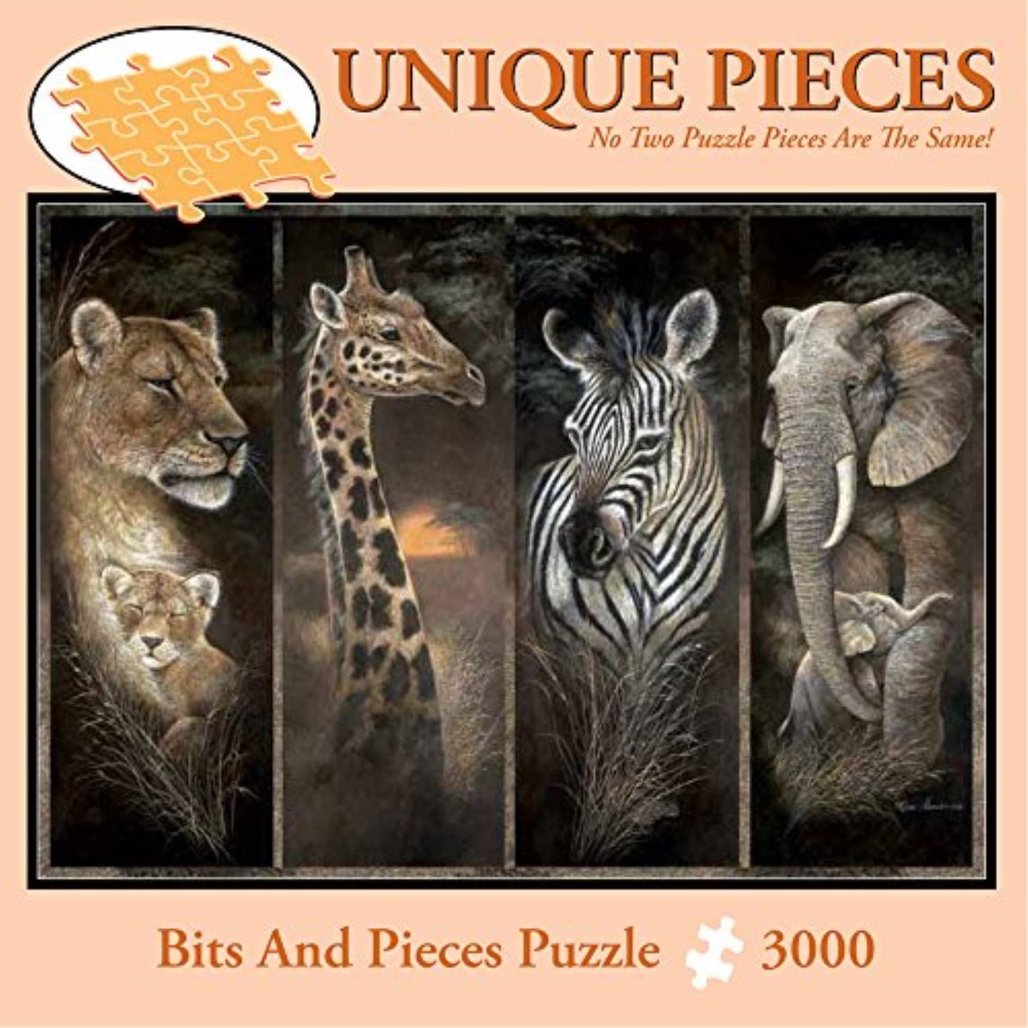 Bits and Pieces – 3000 Piece Jigsaw Puzzle for Adults – Pride of Africa by Ruane Manning – Lions, Giraffes, Elephants & Zebras