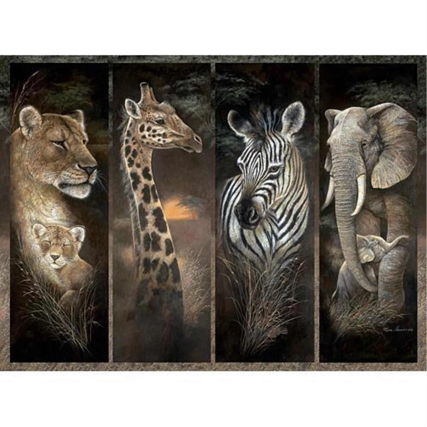 Bits and Pieces – 3000 Piece Jigsaw Puzzle for Adults – Pride of Africa by Ruane Manning – Lions, Giraffes, Elephants & Zebras