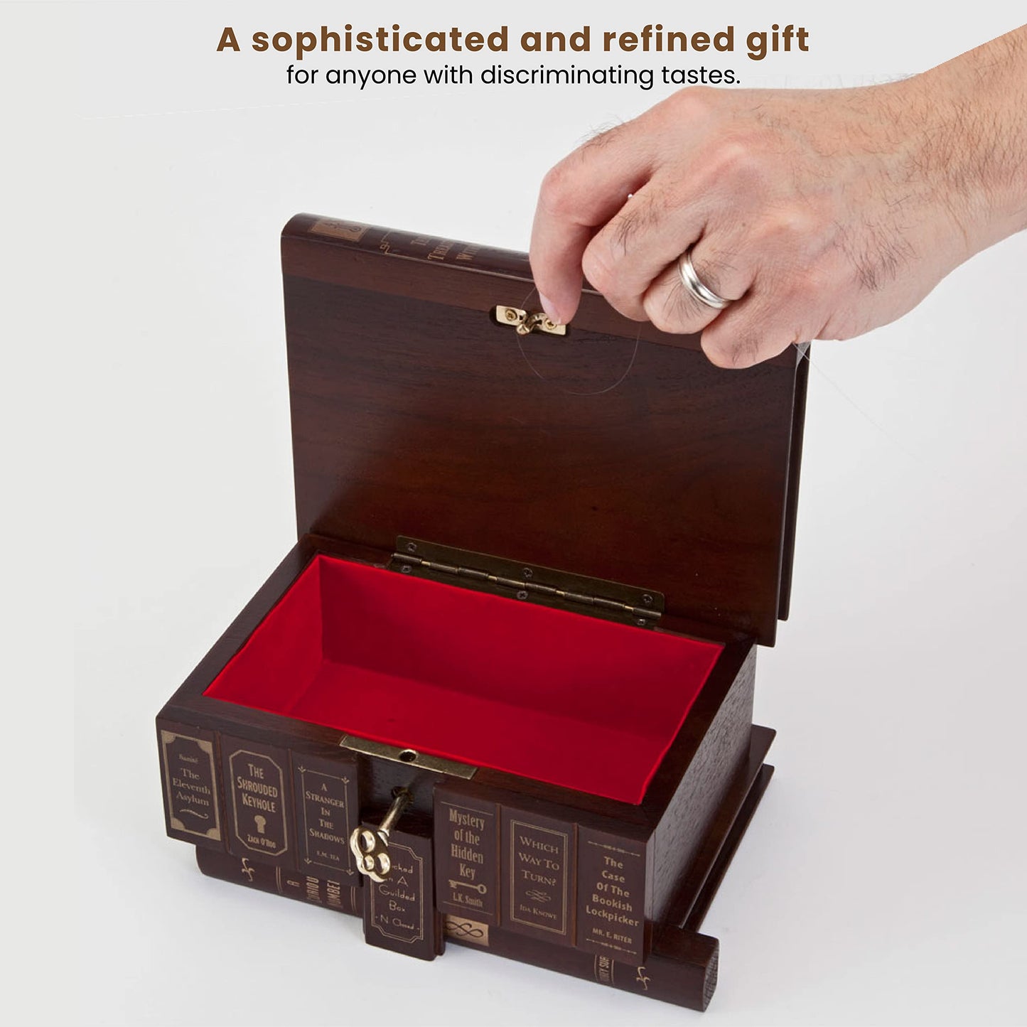 Bits and Pieces Puzzle Box – Treasure Box Brainteaser Jewelry Box (7x5x3.75 in)