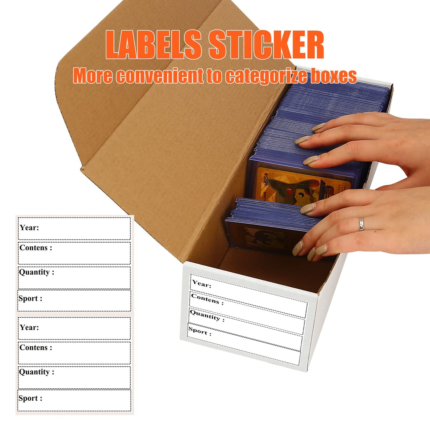 BIU-BOOM Trading Card Storage Box – 6-Pack, 4800 Card Capacity, Corrugated Cardboard
