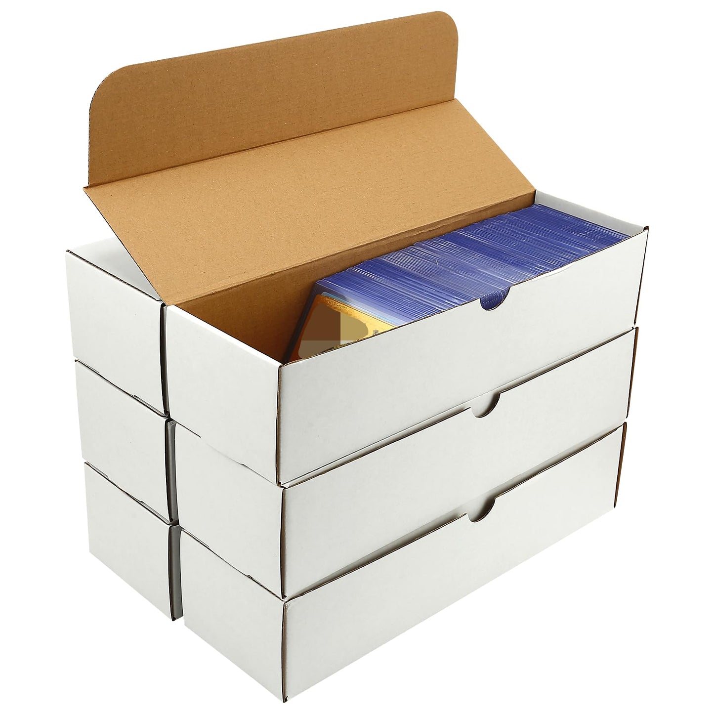 BIU-BOOM Trading Card Storage Box – 6-Pack, 4800 Card Capacity, Corrugated Cardboard
