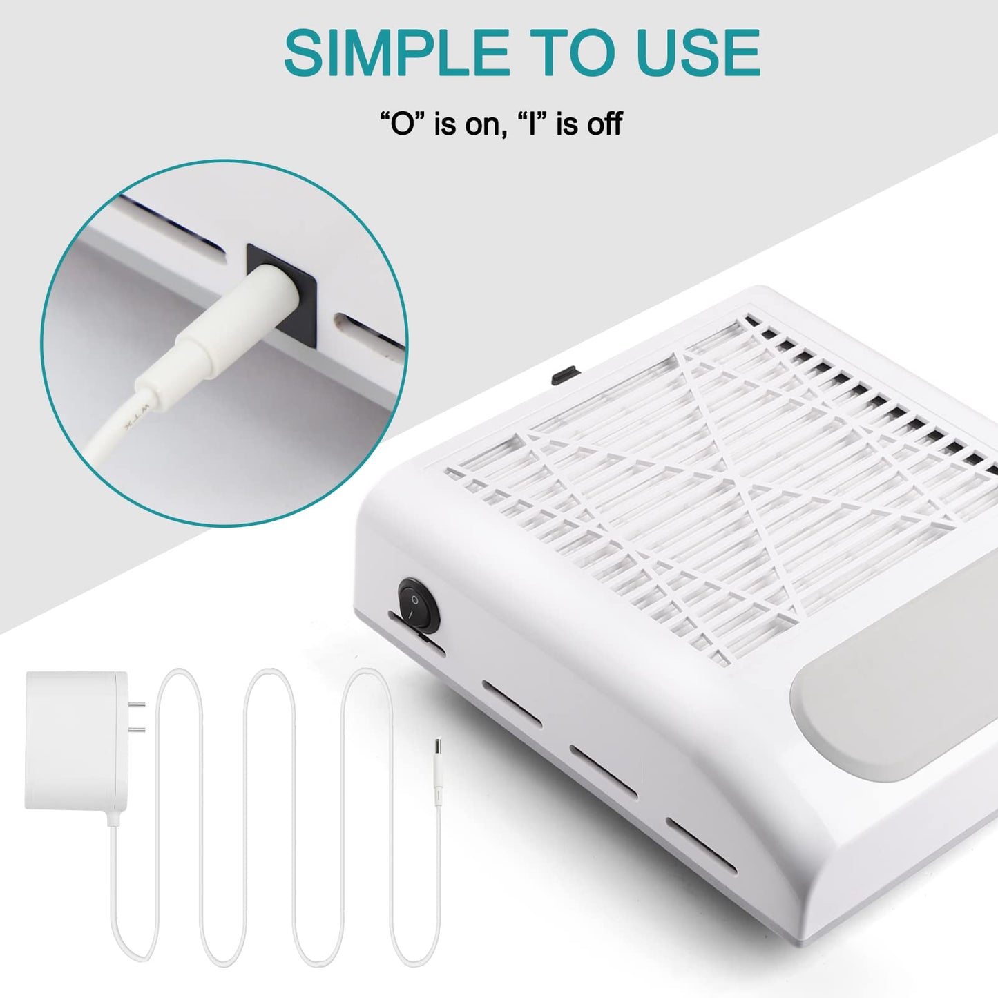 Biutee Nail Dust Collector – 80W Vacuum with 2 Reusable Filters | Low Noise Nail Salon Extractor