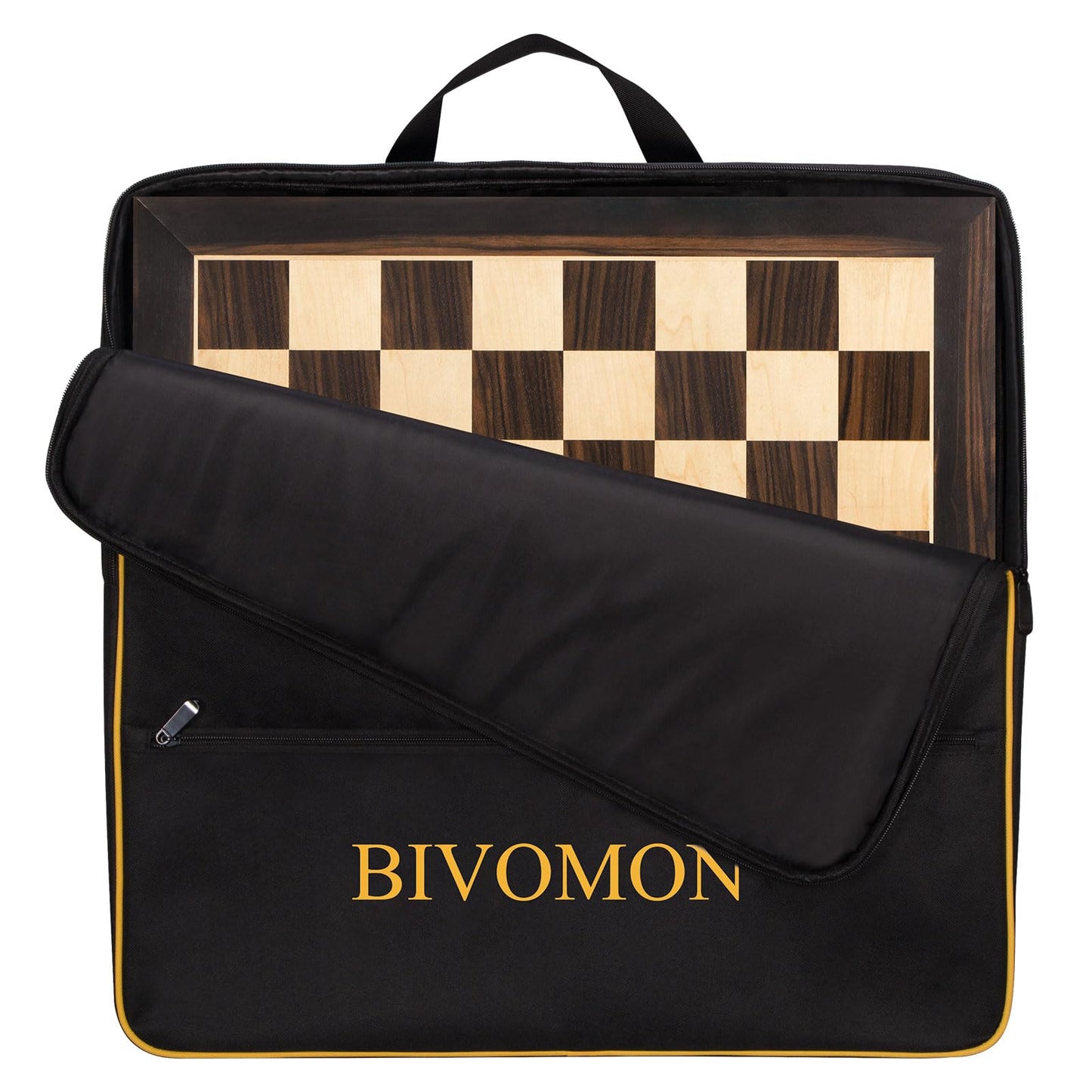BIVOMON 21.25-inch Wooden Chess Board – Tournament-Grade 64-Square Board with 2.2-Inch Squares