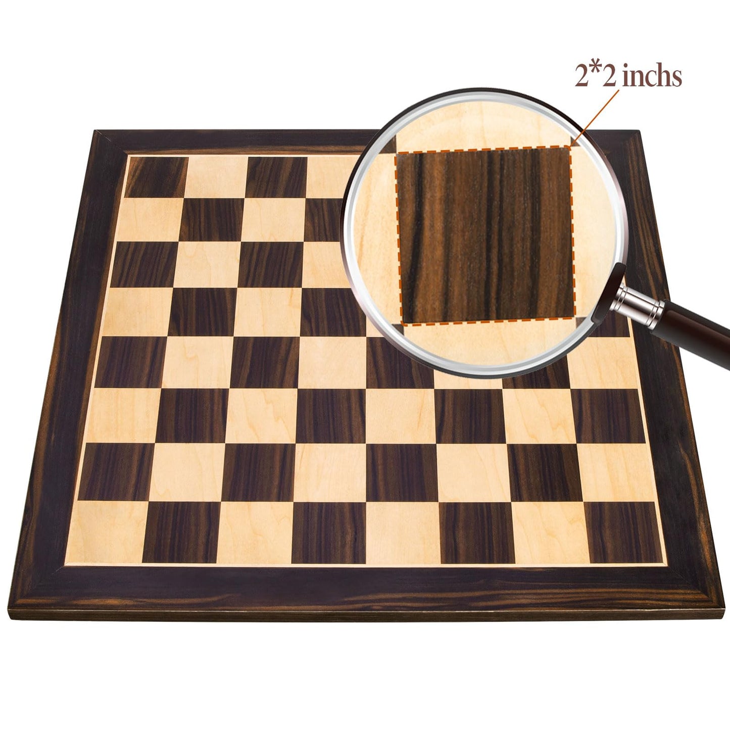 BIVOMON 21.25-inch Wooden Chess Board – Tournament-Grade 64-Square Board with 2.2-Inch Squares