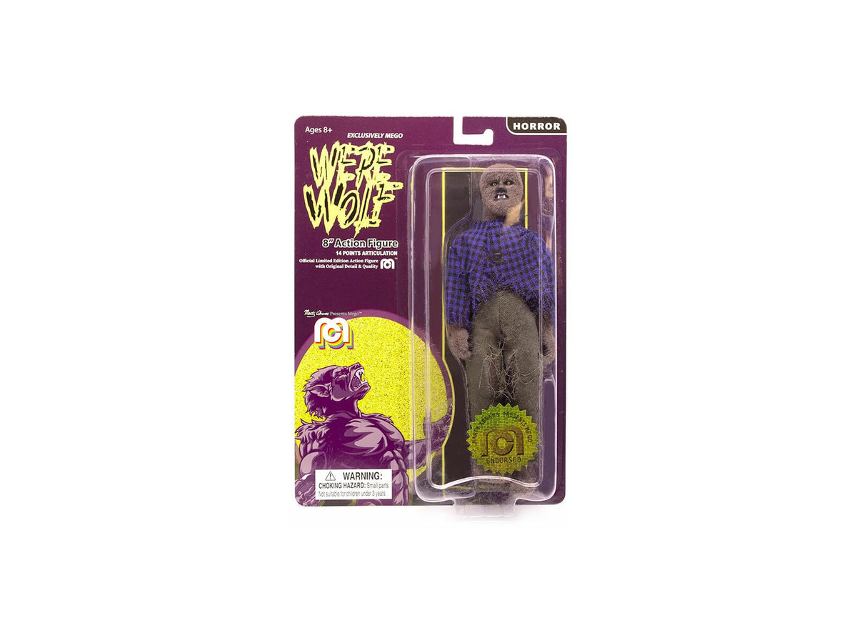 Bizak Mego Werewolf – 8-Inch Full-Body Flocked Figure | Limited Edition Collector's Item