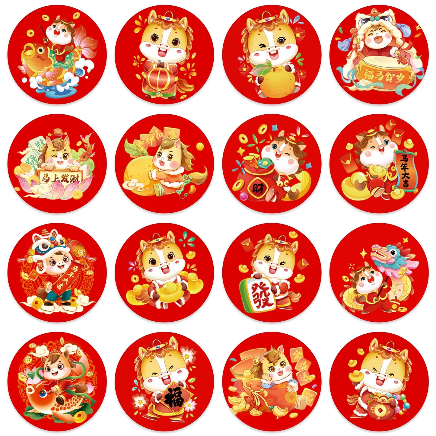 BIZIBAFF 160PCS Lunar New Year Stickers – 2026 Year of the Horse Collection