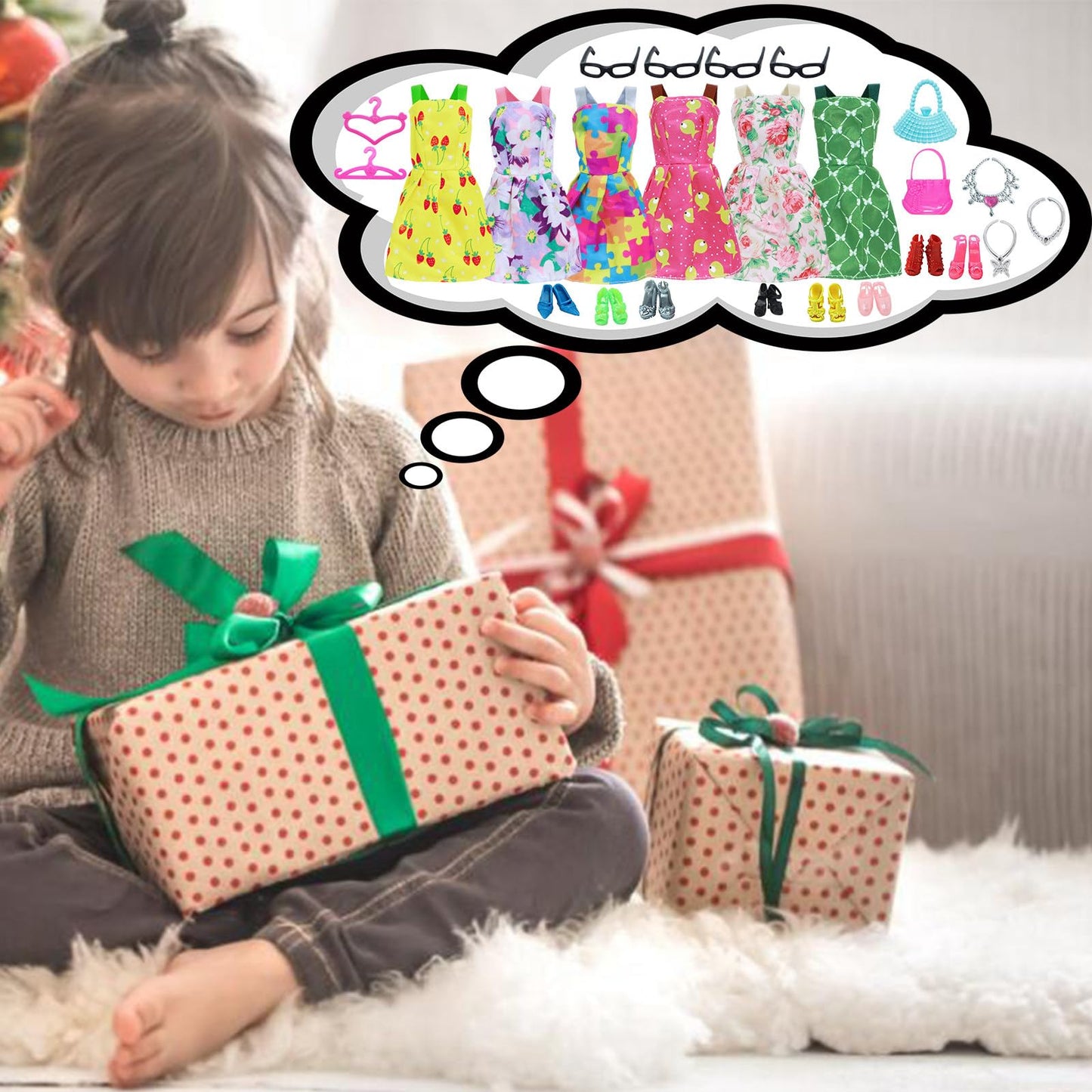 BJDBUS 42-Piece Doll Clothes & Accessories for 11.5–12 Inch Dolls