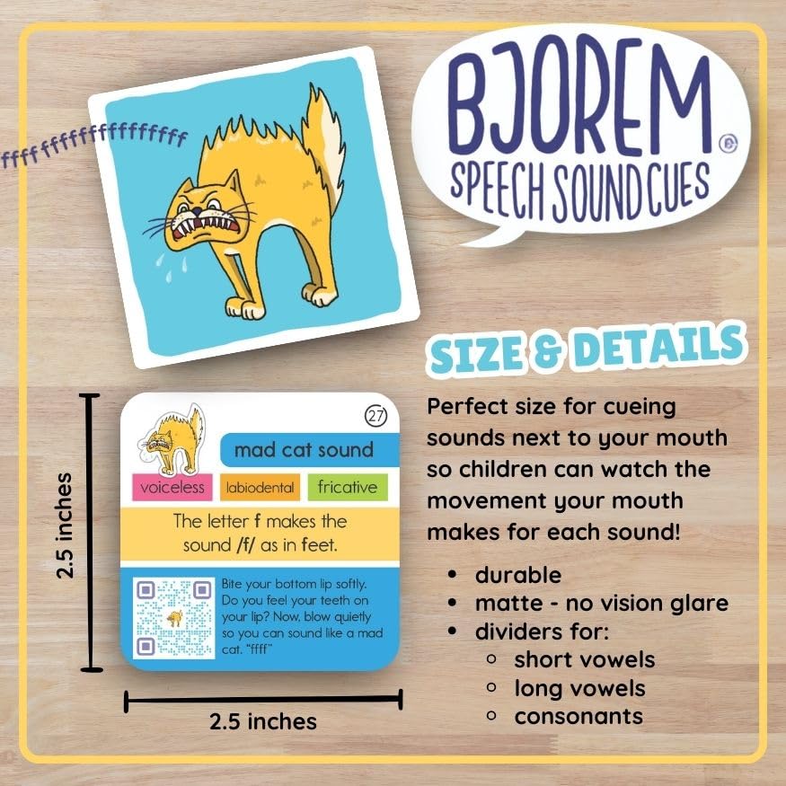 Bjorem Speech 2nd Edition Sound Cues – Comprehensive Phonetic Cue Cards for Speech Therapy & Early Literacy