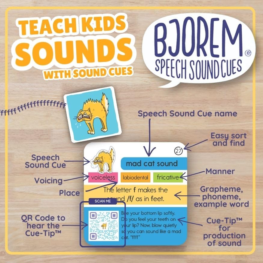 Bjorem Speech 2nd Edition Sound Cues – Comprehensive Phonetic Cue Cards for Speech Therapy & Early Literacy