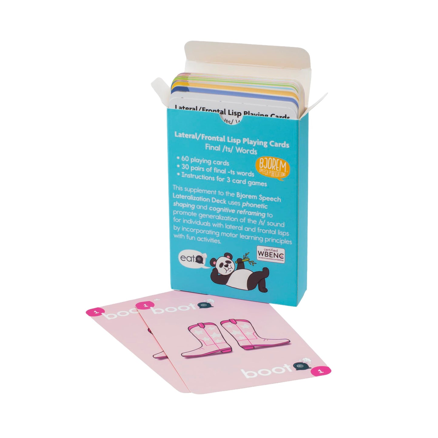Bjorem Speech® Lateral & Frontal Lisp Playing Cards — Final -ts Word Practice for /s/ Generalization