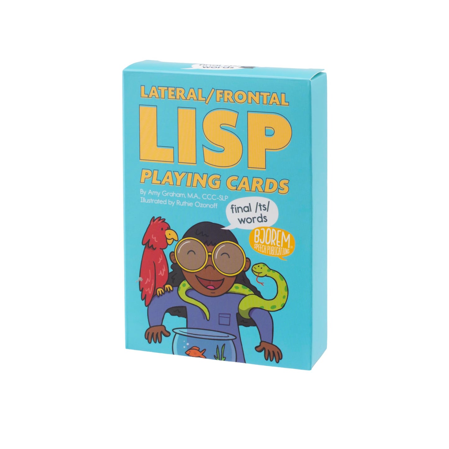 Bjorem Speech® Lateral & Frontal Lisp Playing Cards — Final -ts Word Practice for /s/ Generalization