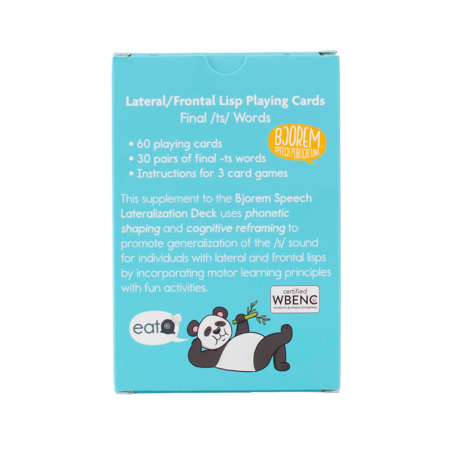 Bjorem Speech® Lateral & Frontal Lisp Playing Cards — Final -ts Word Practice for /s/ Generalization