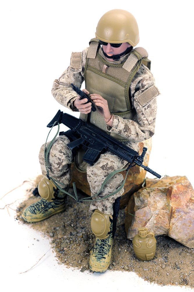 BJPEY 12-Inch Special Forces Action Figure – Desert Camouflage, 1:6 Scale