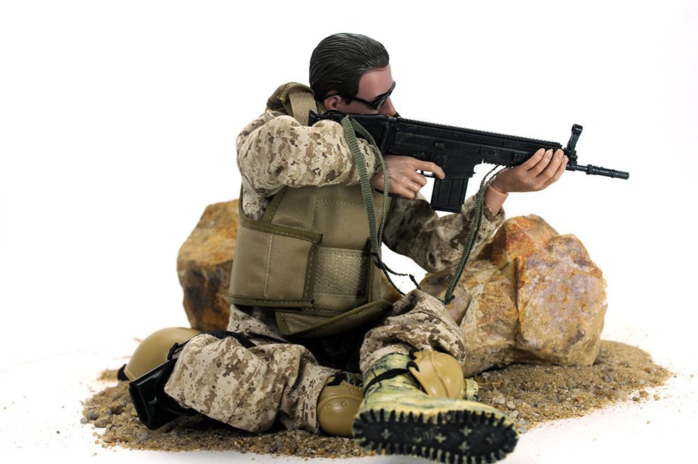 BJPEY 12-Inch Special Forces Action Figure – Desert Camouflage, 1:6 Scale