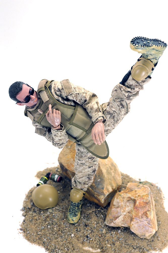 BJPEY 12-Inch Special Forces Action Figure – Desert Camouflage, 1:6 Scale