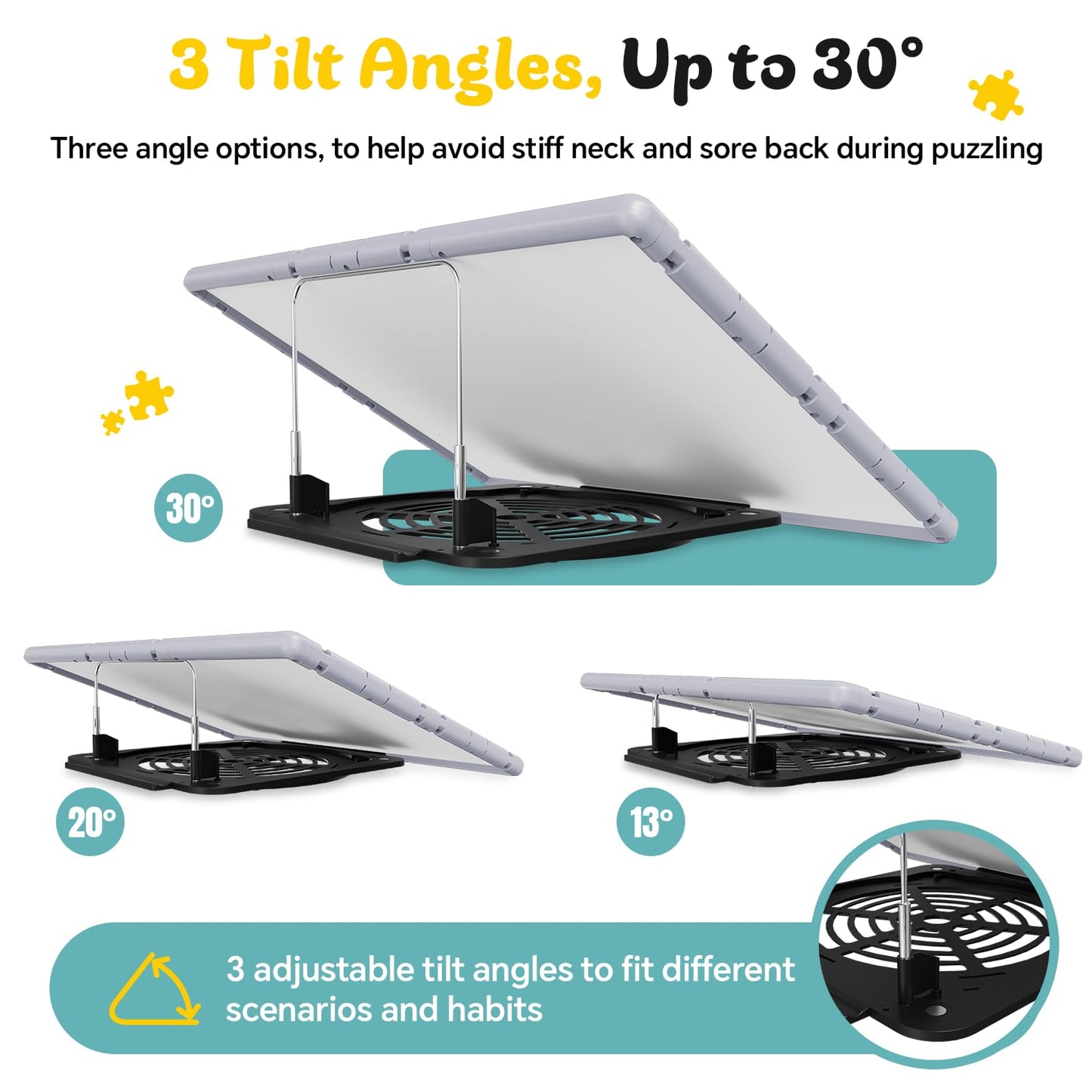 BJPuzT 1000-Piece Puzzle Table — 3-in-1 Portable Dual-Sided with 360° Rotation