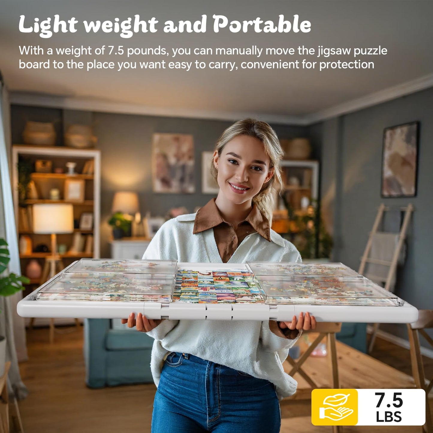 BJPuzT 1000-Piece Puzzle Table — 3-in-1 Portable Dual-Sided with 360° Rotation