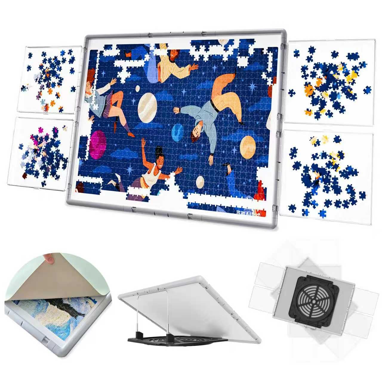 BJPuzT 1000-Piece Puzzle Table — 3-in-1 Portable Dual-Sided with 360° Rotation