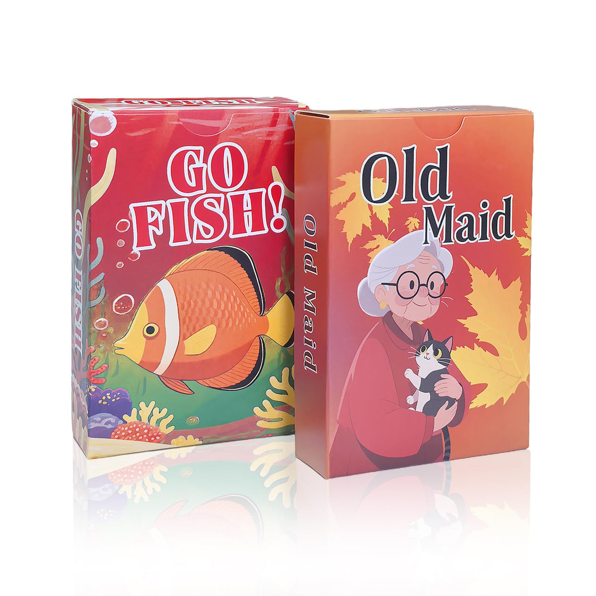 BKBNSJ 2 Decks Old Maid & Go Fish Card Game – Animal Playing Cards for Family Fun