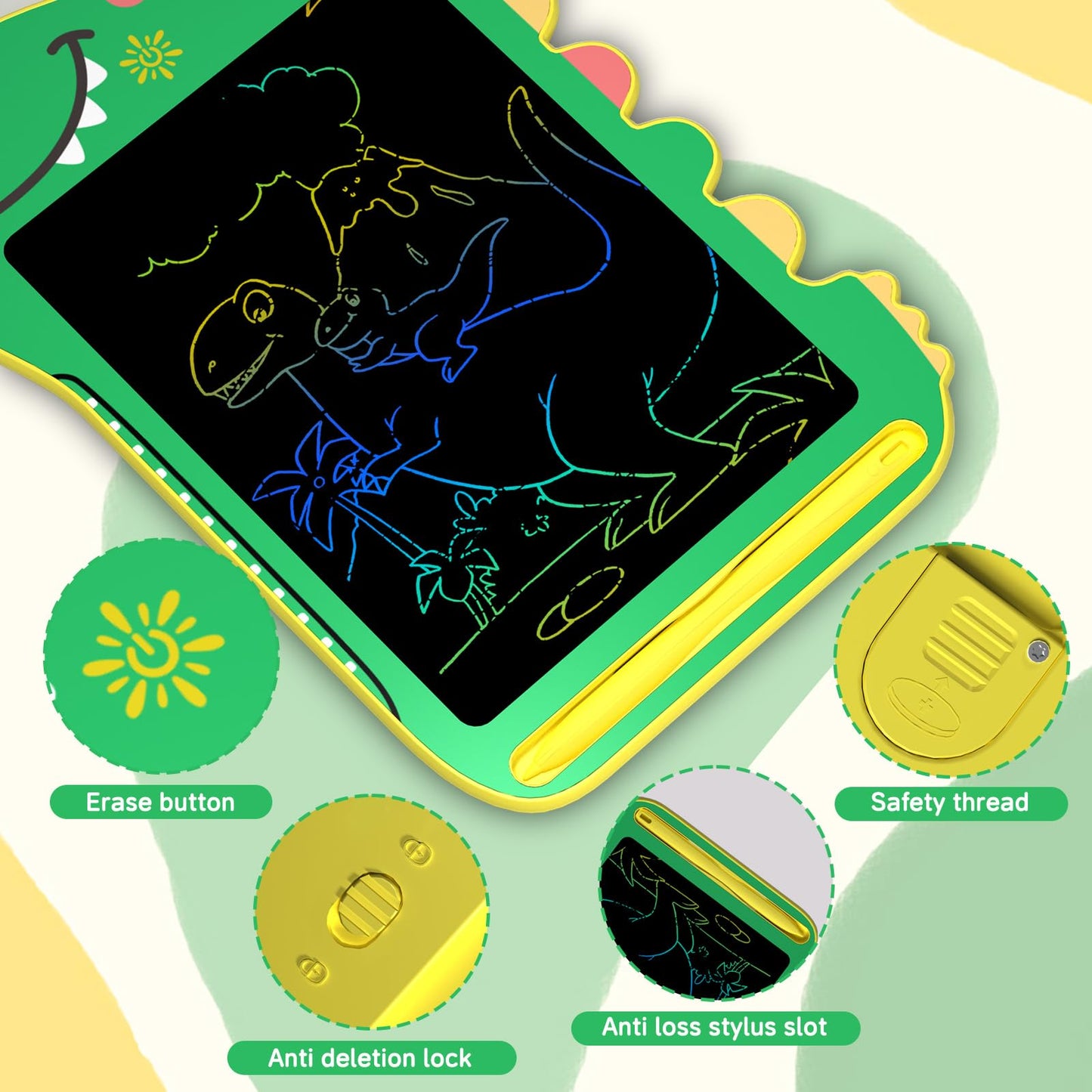 BKM LCD Writing Tablet for Kids – 8.5-Inch Doodle Board with Screen Lock, Erase Button, and Colorful Eye-Friendly Display