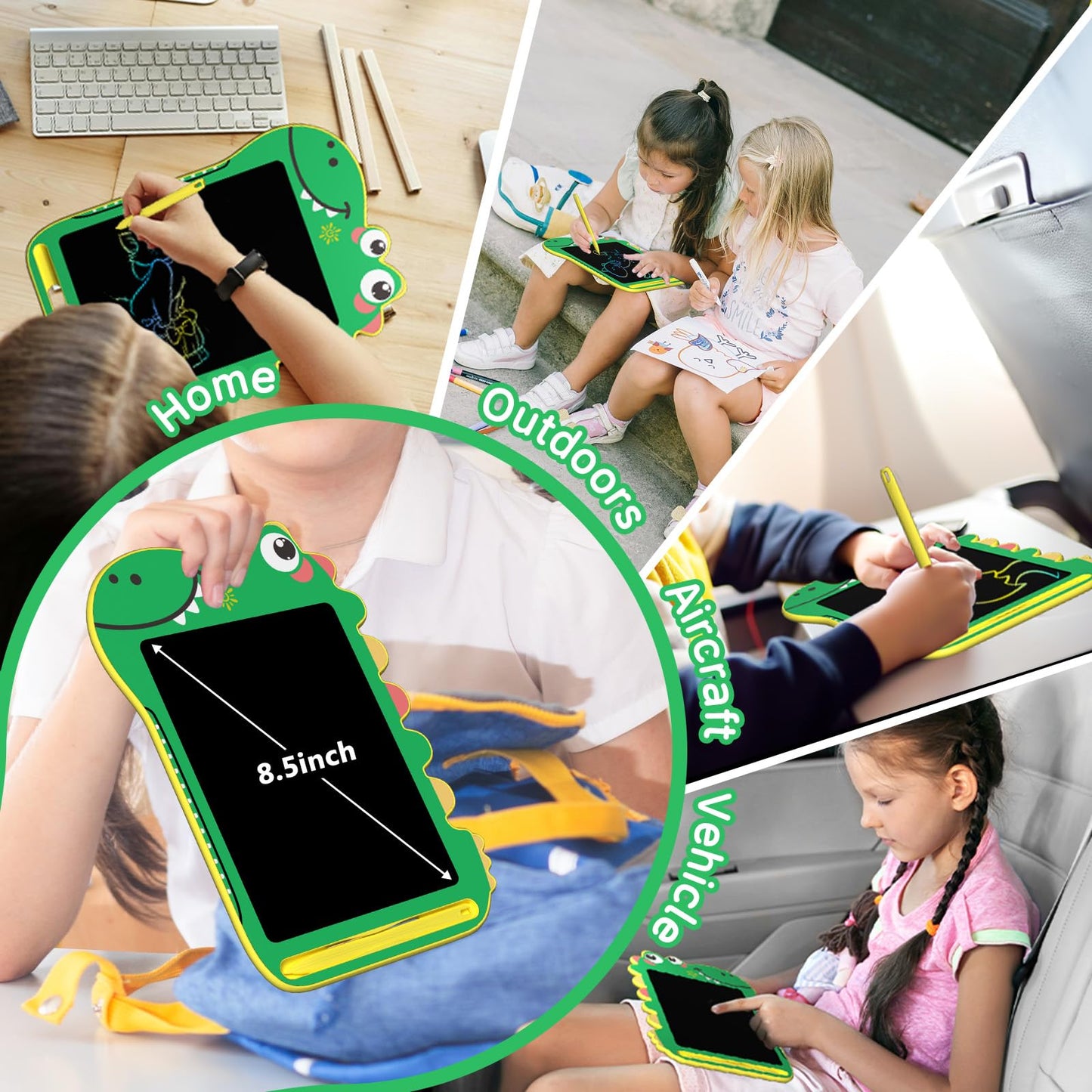 BKM LCD Writing Tablet for Kids – 8.5-Inch Doodle Board with Screen Lock, Erase Button, and Colorful Eye-Friendly Display