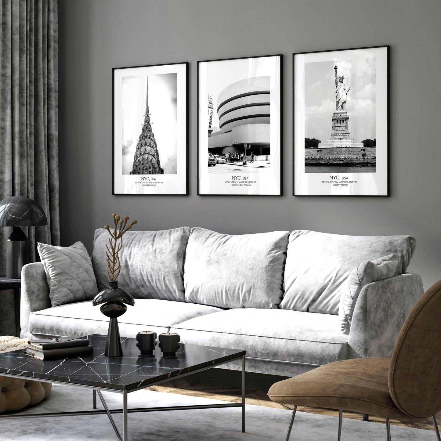 Black and White Photos for Wall | Manhattan Set of 3