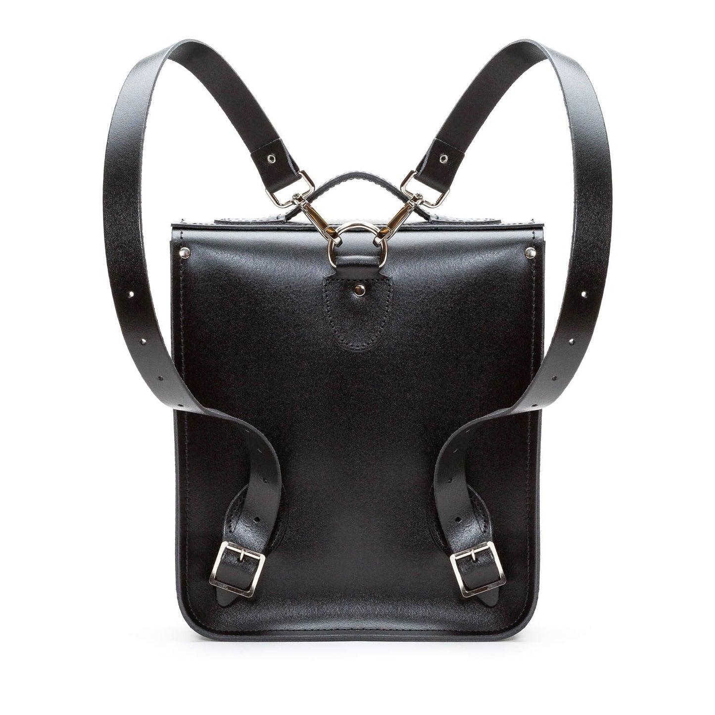 Handmade Leather City Backpack - Gothic Striped Yellow & Black