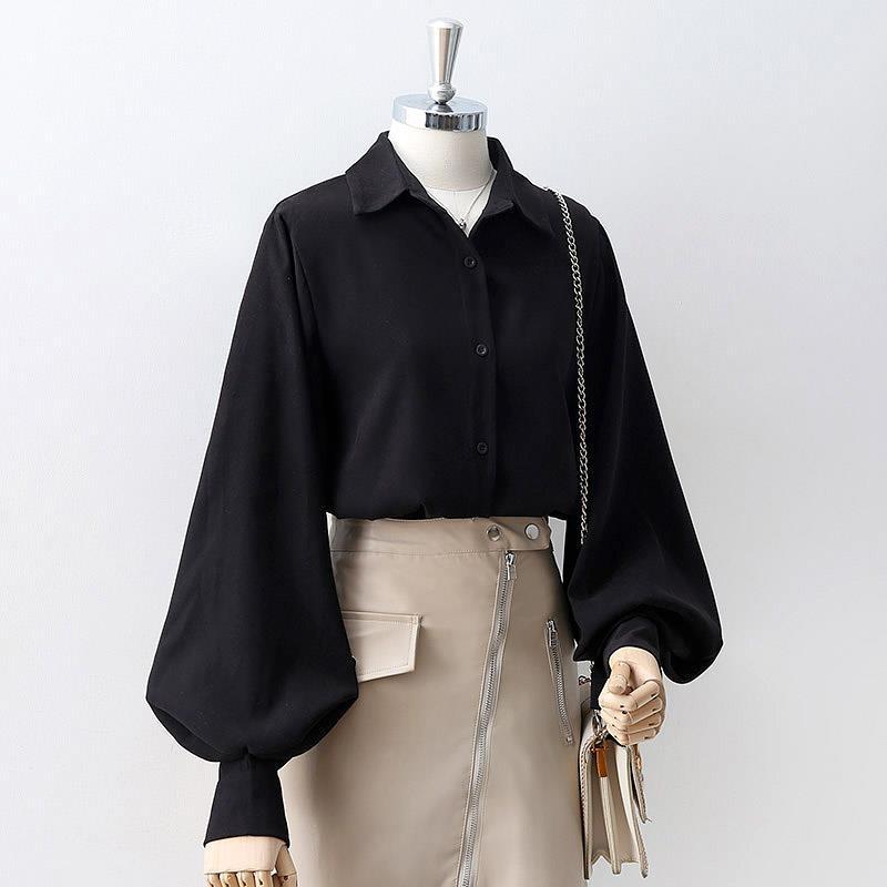 Black Lantern Sleeve Vintage Shirt