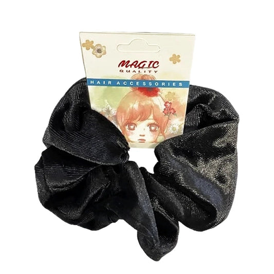 Magic Quality Black Scrunchie Gentle Hair Hold & Frizz Reduction for All Hair Types Standard