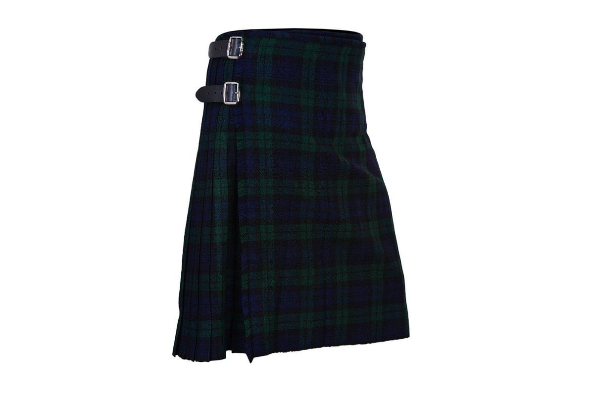 Black Watch Tartan 8 Yard Style  Handmade Traditional Kilt 24" Drop