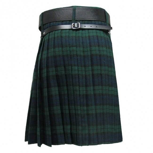 Black Watch Tartan  Traditional Scottish Men's Kilt Outfit Pin, Buckle, Belt, Sporran Set