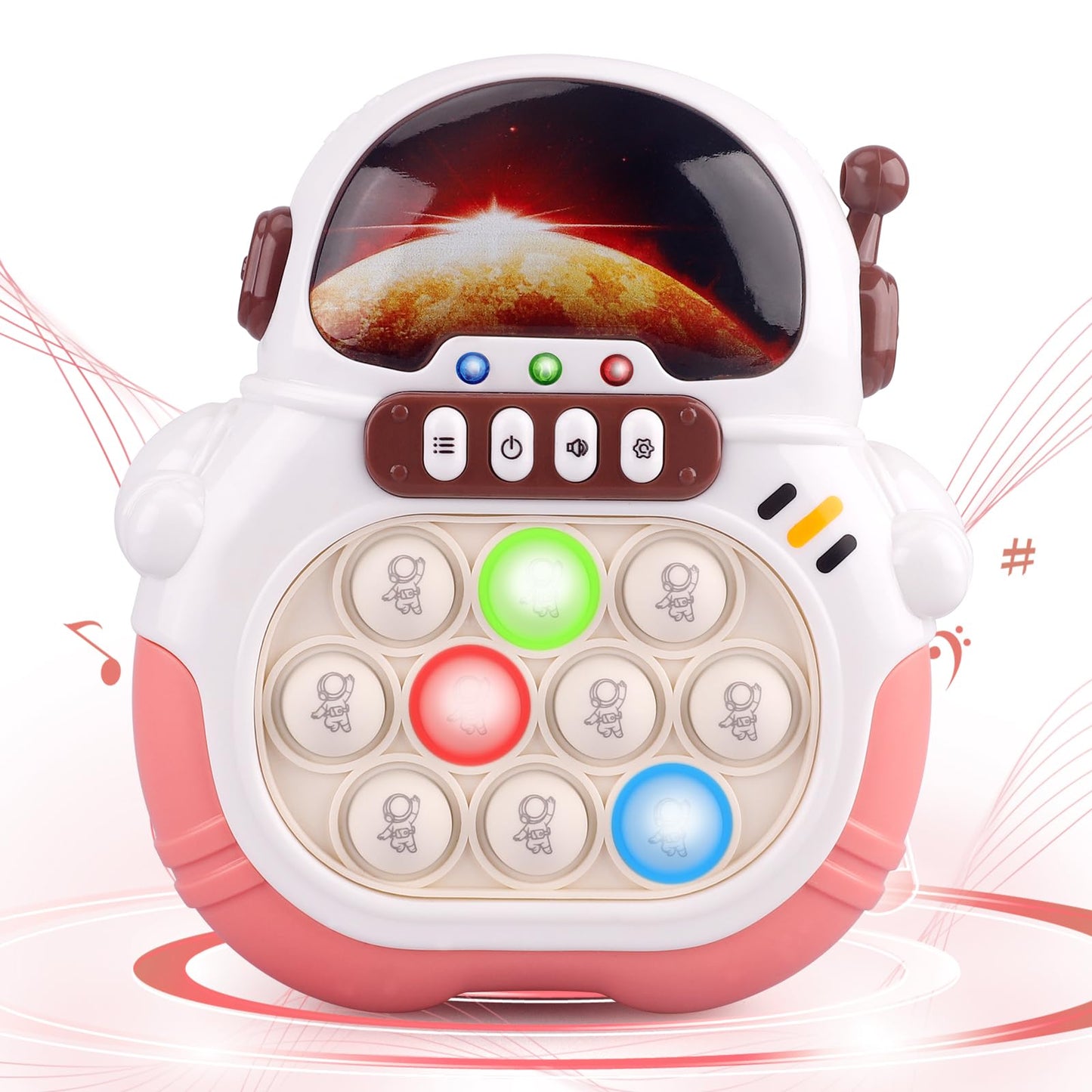 Blackma Fast Push Light Up Fidget Toy - Pink Astronaut Handheld Puzzle for Kids 3-12