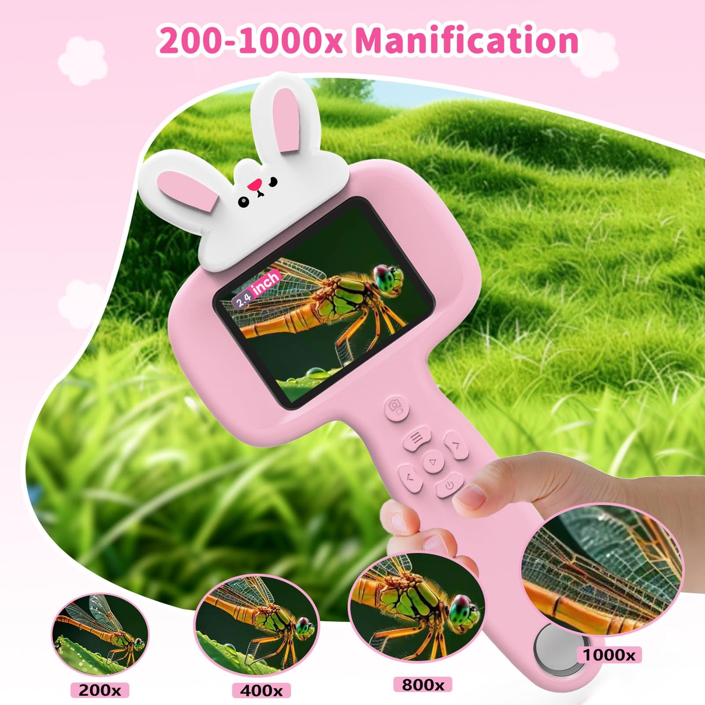 BLACKROOT Kids Microscope – 2.4-inch Handheld Digital Pocket Microscope