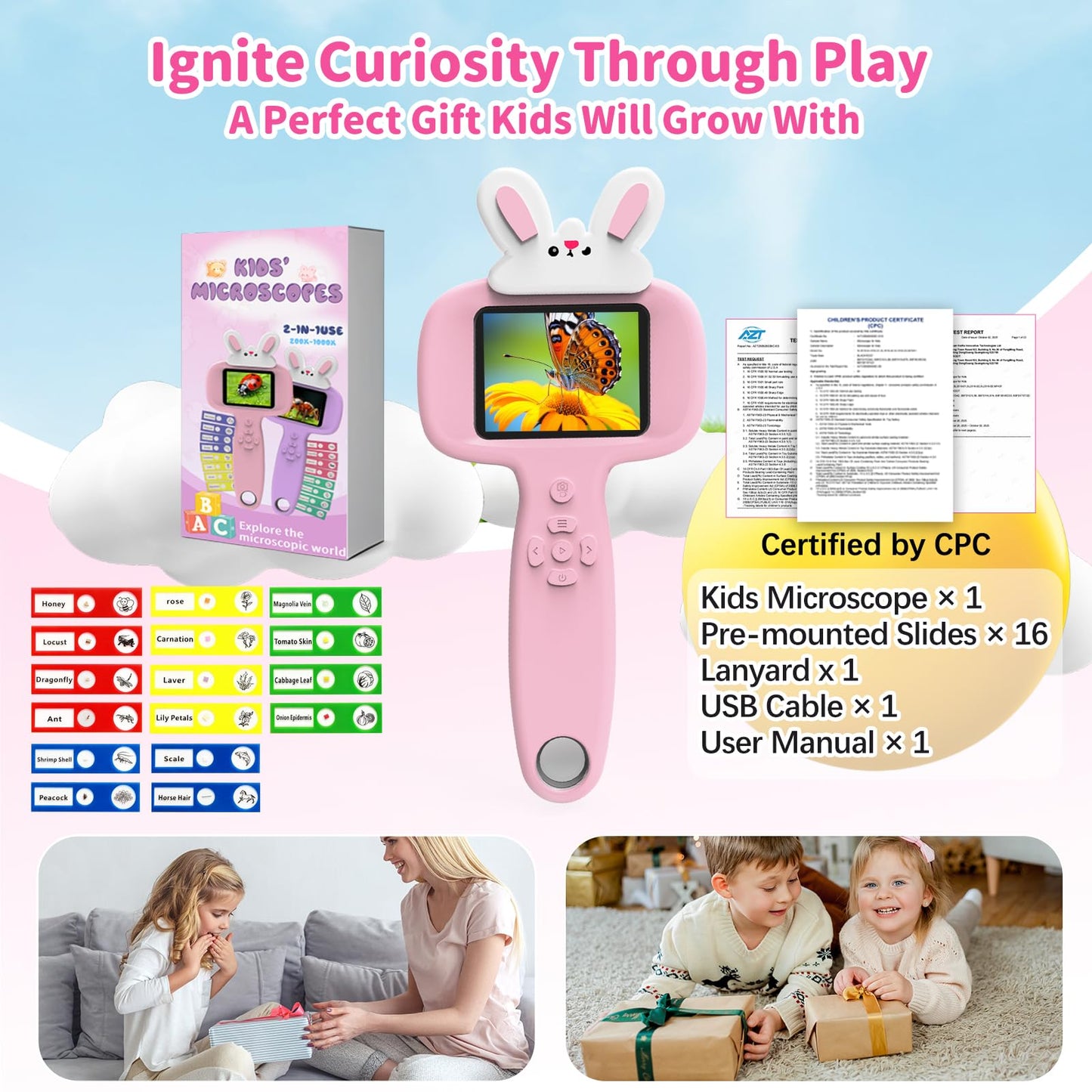 BLACKROOT Kids Microscope – 2.4-inch Handheld Digital Pocket Microscope