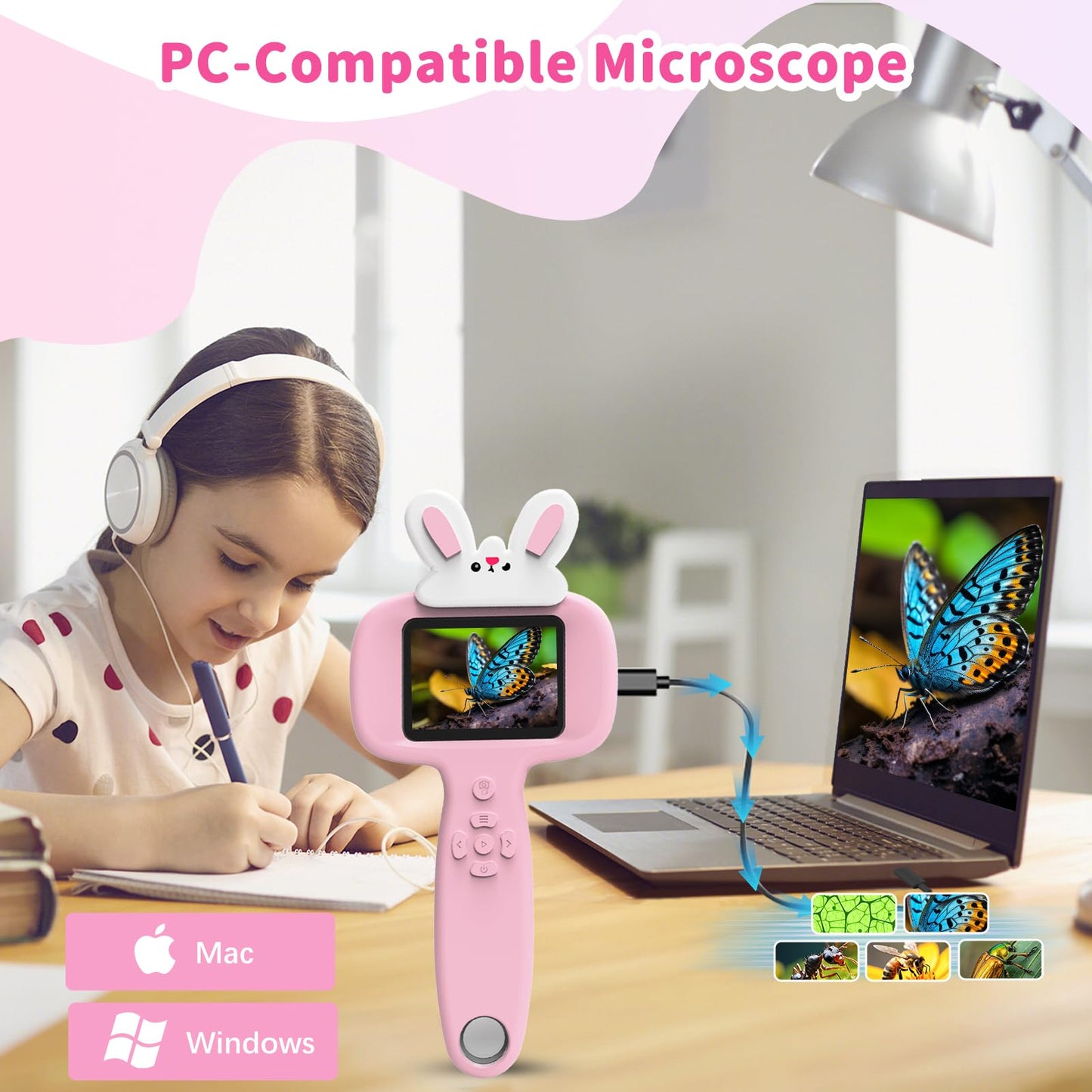 BLACKROOT Kids Microscope – 2.4-inch Handheld Digital Pocket Microscope