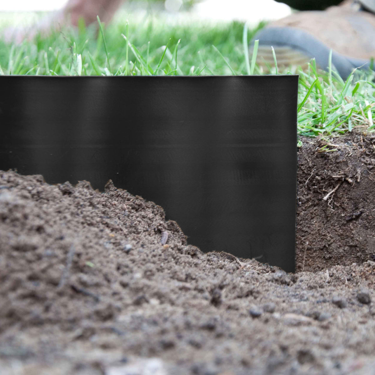 Wavy Plastic Garden Lawn Edging, H=15CM, L=9M, Black