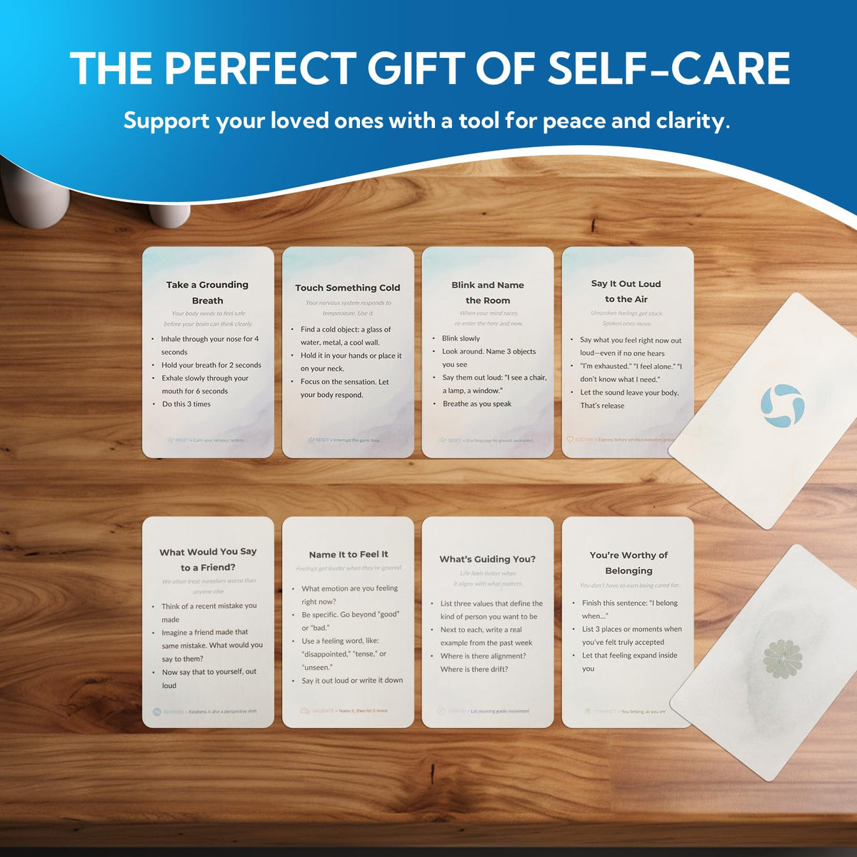 Blavvennt 108 Mindfulness Cards for Coping Skills & Mind Brain Insight | CBT, Grounding & Self-Care for Teens, Adults & Therapists
