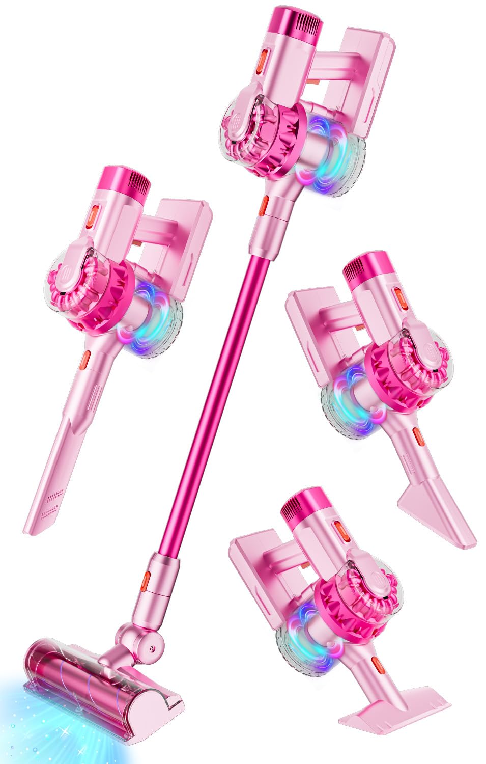 BLAXTEM 4-in-1 Kids Toy Vacuum – Pink, Auto/Manual Modes for Playful Cleanups