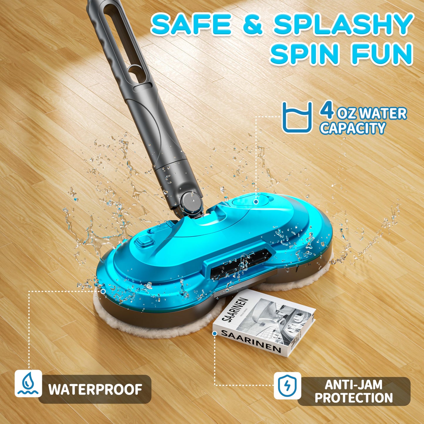 BLAXTEM Kids Toy Electric Spray Spin Mop – Rechargeable Cordless Cleaning Toy with LED Headlights