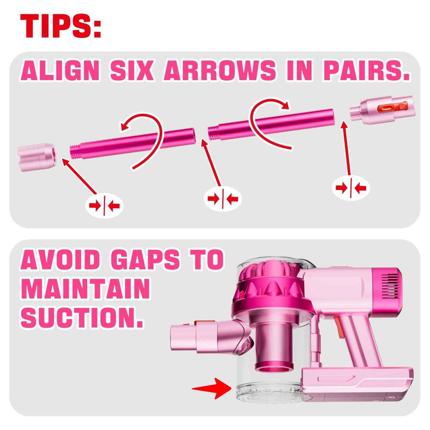 BLAXTEM 4-in-1 Kids Toy Vacuum – Pink, Auto/Manual Modes for Playful Cleanups