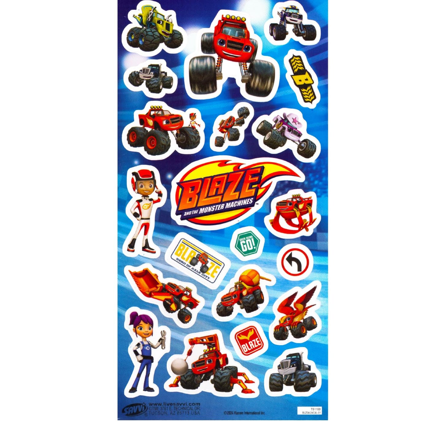 Blaze and The Monster Machines Coloring & Activity Book with Stickers + Mini Cars Bonus | Blaze Party Supplies