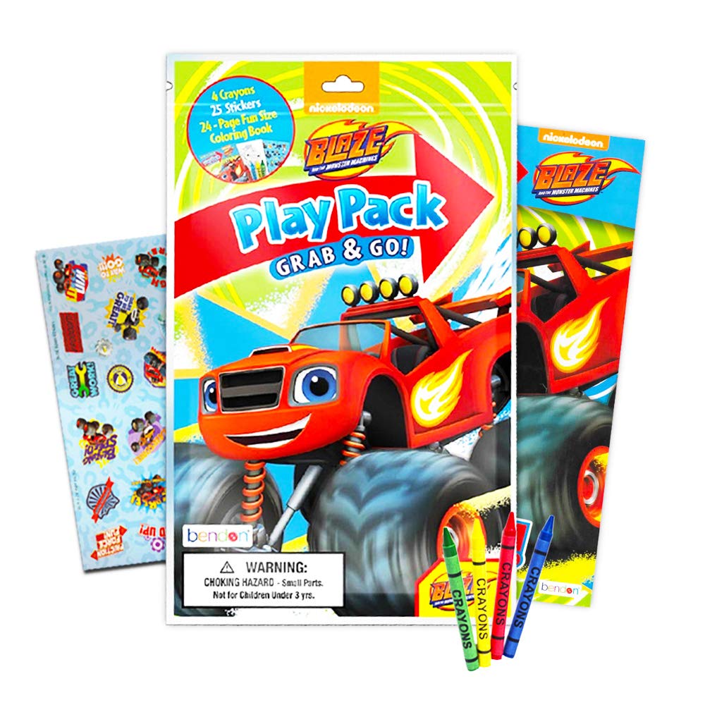 Blaze and The Monster Machines Coloring & Activity Book with Stickers + Mini Cars Bonus | Blaze Party Supplies