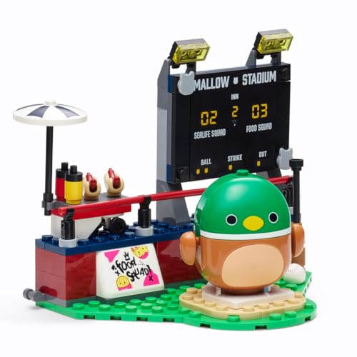 BLDR Avery’s Ball Game Building Set – Avery the Mallard Squishmallows Figure (8+)